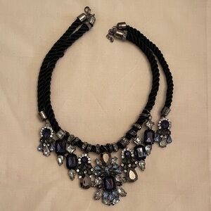 Elegant Black and Silver Statement Necklace